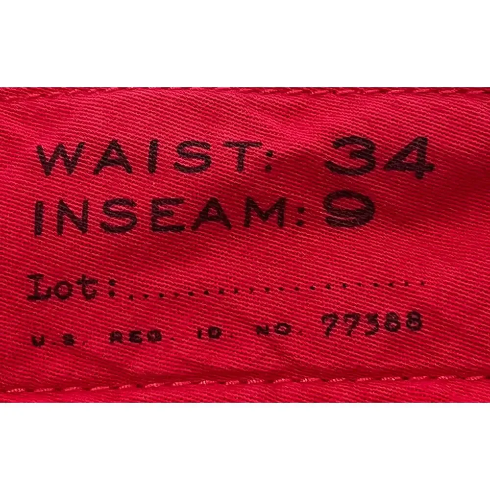17-6 J. CREW Men's Stanton Chino Shorts Red 34x9